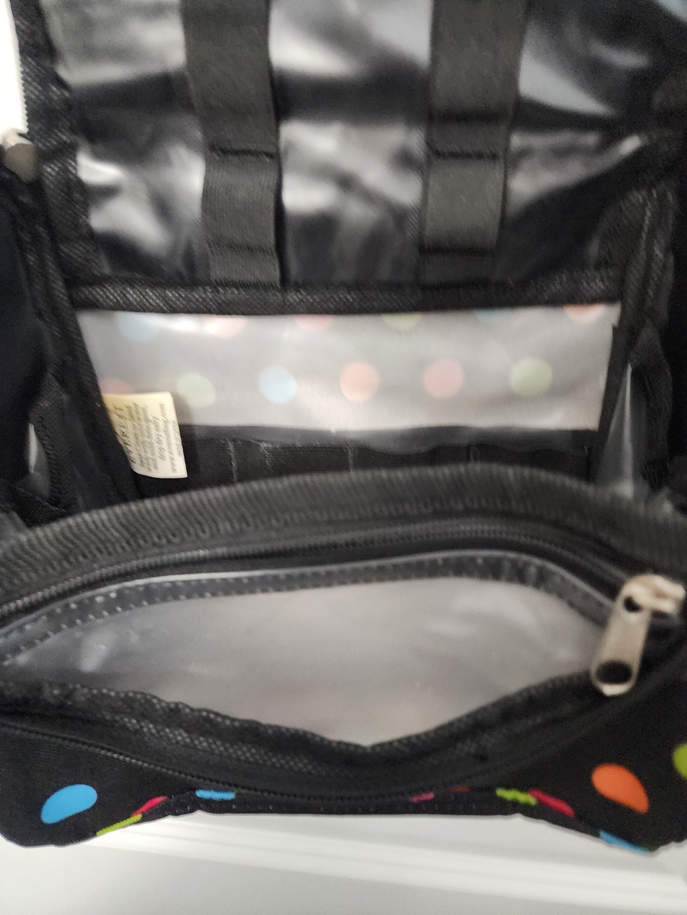5/$30 Black Polka Dot Hanging Travel Toiletry Bag - Picture 7 of 7
